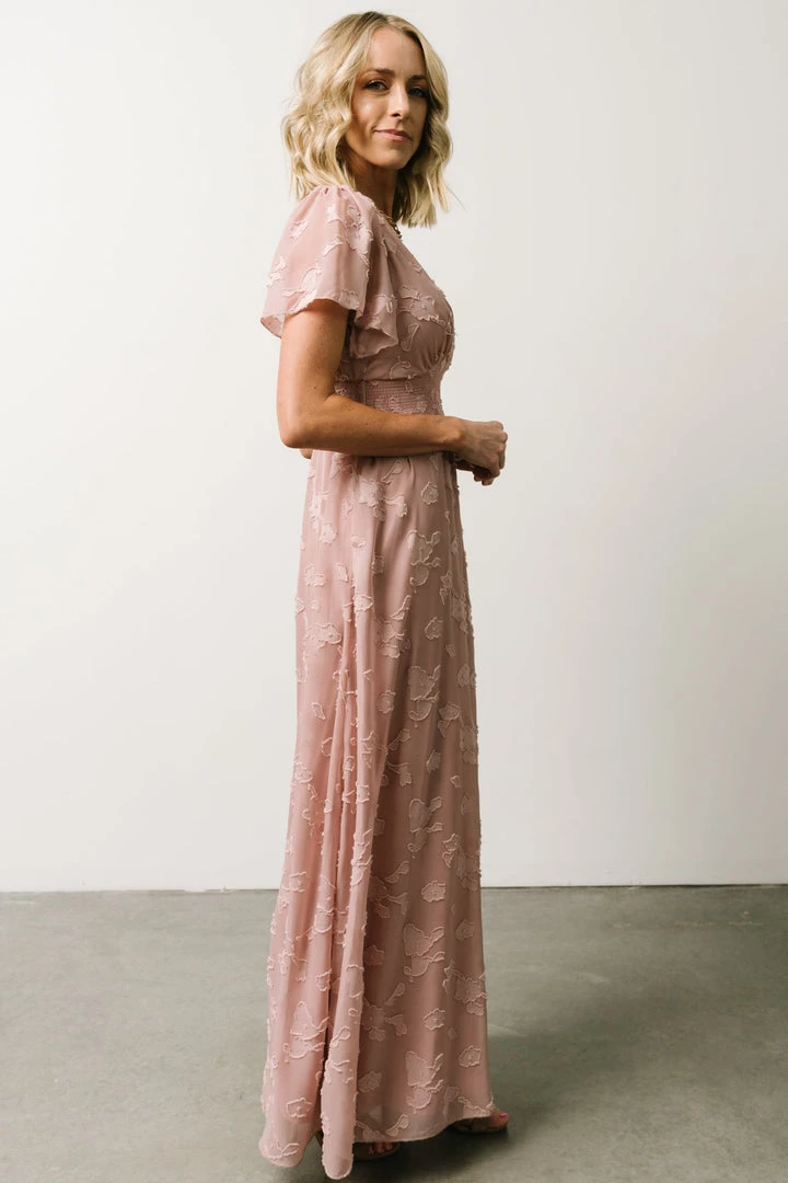 RR Dresses Evelyn Smocked Maxi Dress | Blush 12 RR Dresses Evelyn Smocked Maxi Dress | Blush