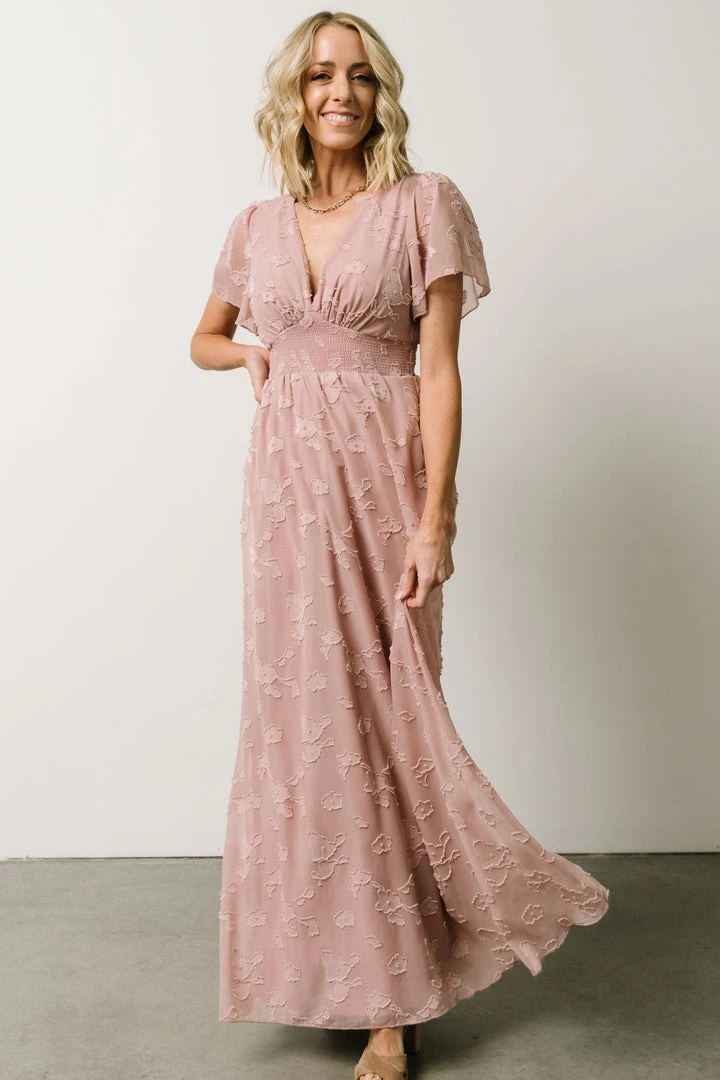 RR Dresses Evelyn Smocked Maxi Dress | Blush 3 RR Dresses Evelyn Smocked Maxi Dress | Blush