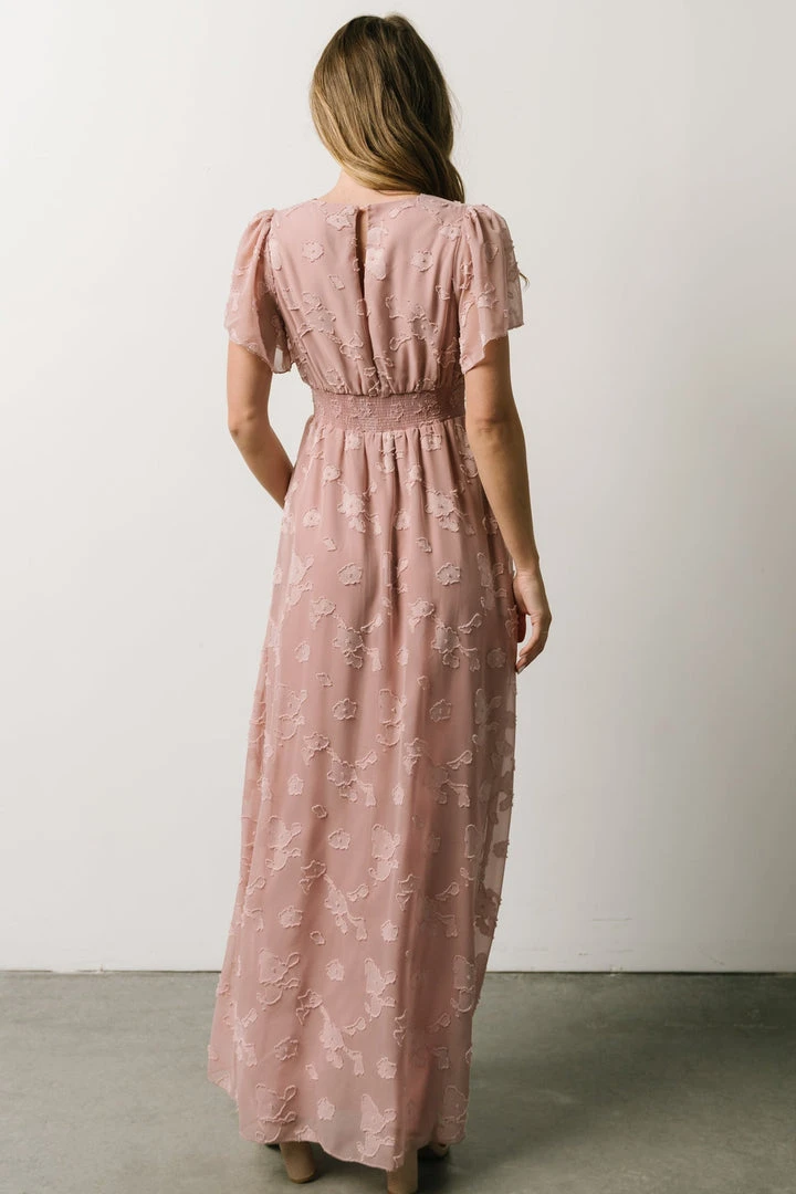 RR Dresses Evelyn Smocked Maxi Dress | Blush 7 RR Dresses Evelyn Smocked Maxi Dress | Blush