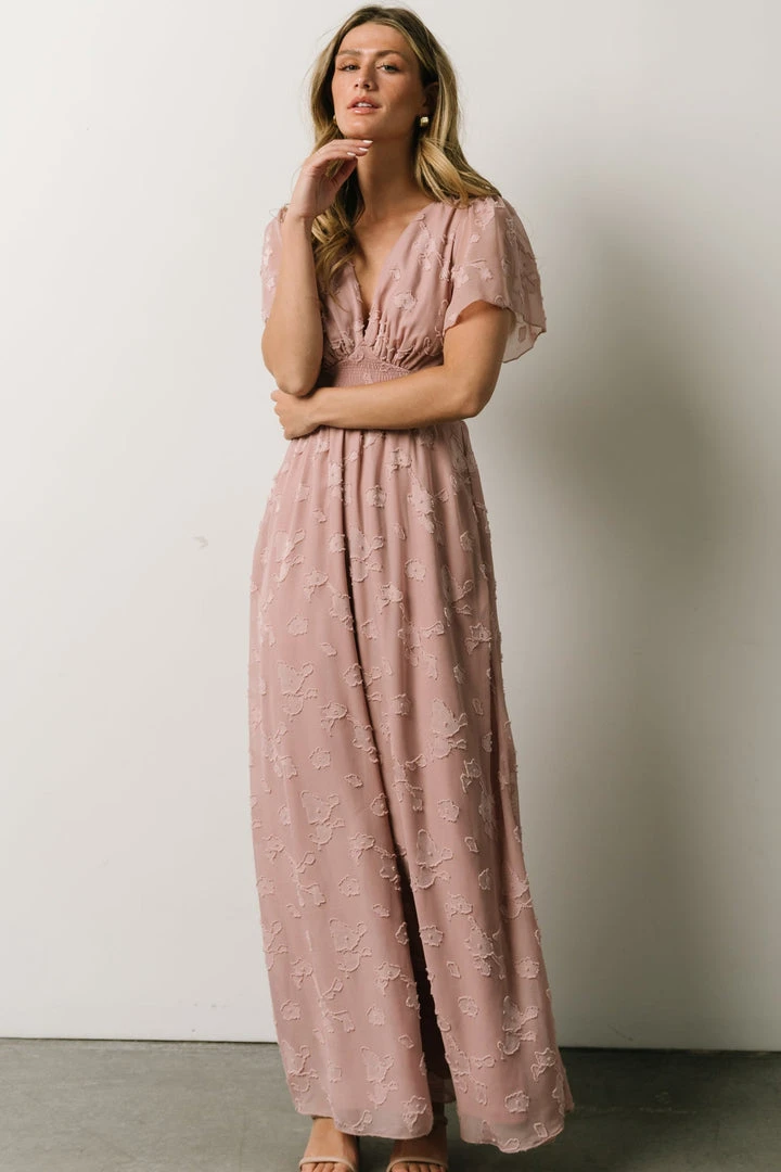 RR Dresses Evelyn Smocked Maxi Dress | Blush 5 RR Dresses Evelyn Smocked Maxi Dress | Blush