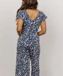 GIL Evie V Neck Jumpsuit | Navy Multi Floral 15 GIL Evie V Neck Jumpsuit | Navy Multi Floral