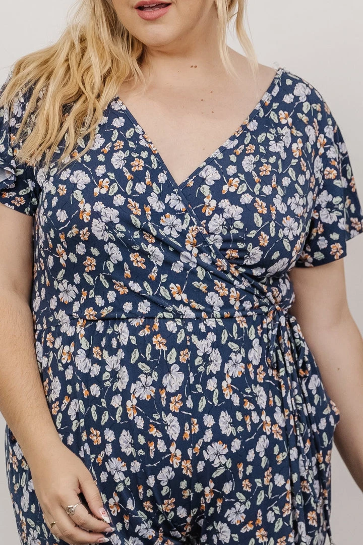 GIL Evie V Neck Jumpsuit | Navy Multi Floral 8 GIL Evie V Neck Jumpsuit | Navy Multi Floral