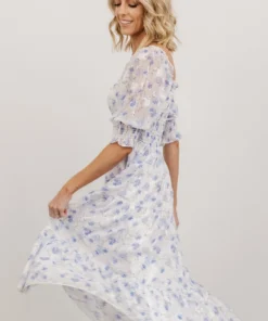 BB Custom Dresses Fabian Jacquard Midi Dress | Blue Floral 12 BB Custom Dresses Fabian Jacquard Midi Dress | Blue Floral