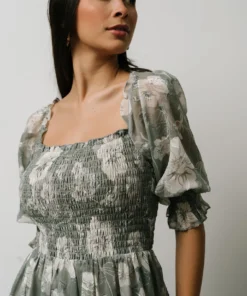 BB Custom Dresses Fabian Jacquard Midi Dress | Dusty Sage