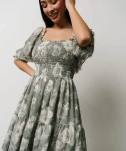 BB Custom Dresses Fabian Jacquard Midi Dress | Dusty Sage