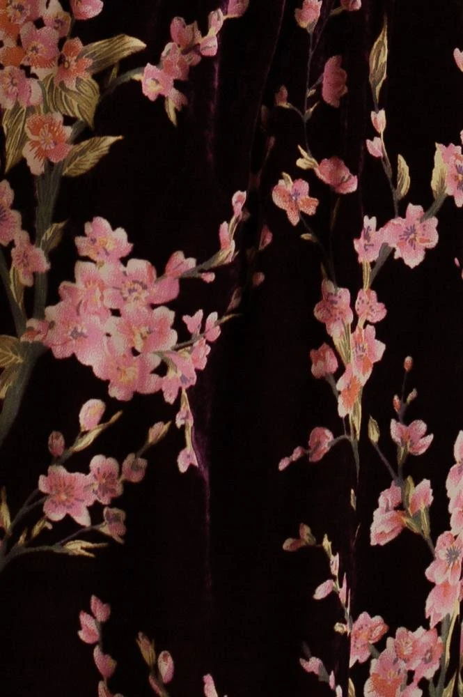 Baltic Born Fabric Swatch - Uma Velvet | Plum Floral 1 Baltic Born Fabric Swatch - Uma Velvet | Plum Floral