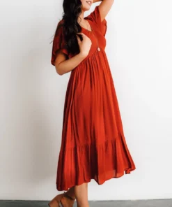 IL Dresses Felicity Smocked Dress | Rust