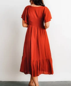 IL Dresses Felicity Smocked Dress | Rust