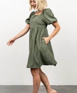 POL Felipa Corduroy Mini Dress | Dusty Green Dresses 15 POL Felipa Corduroy Mini Dress | Dusty Green Dresses