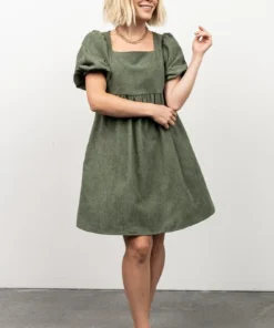 POL Felipa Corduroy Mini Dress | Dusty Green Dresses 13 POL Felipa Corduroy Mini Dress | Dusty Green Dresses