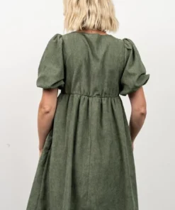 POL Felipa Corduroy Mini Dress | Dusty Green Dresses 16 POL Felipa Corduroy Mini Dress | Dusty Green Dresses