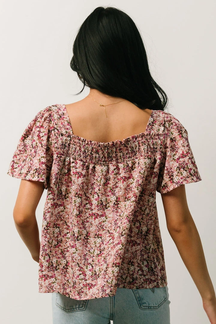 HAY Felix Peasant Top | Mauve Multi Floral 2 HAY Felix Peasant Top | Mauve Multi Floral