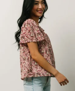 HAY Felix Peasant Top | Mauve Multi Floral 10 HAY Felix Peasant Top | Mauve Multi Floral