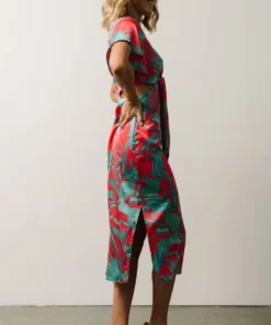 SL Finn Front Tie Midi Dress | Fuchsia Palm Print 13 SL Finn Front Tie Midi Dress | Fuchsia Palm Print