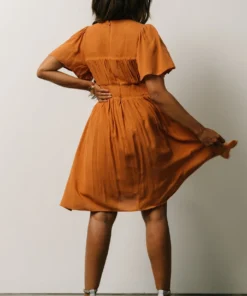 IL Fiona Pintuck Pleat Mini Dress | Camel 11 IL Fiona Pintuck Pleat Mini Dress | Camel