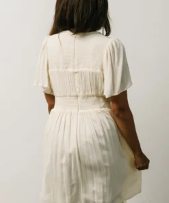 IL Fiona Pintuck Pleat Mini Dress | Cream Dresses 11 IL Fiona Pintuck Pleat Mini Dress | Cream Dresses