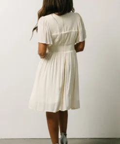 IL Fiona Pintuck Pleat Mini Dress | Cream Dresses 10 IL Fiona Pintuck Pleat Mini Dress | Cream Dresses
