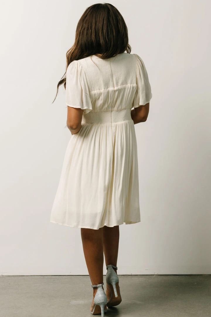 IL Fiona Pintuck Pleat Mini Dress | Cream Dresses 4 IL Fiona Pintuck Pleat Mini Dress | Cream Dresses