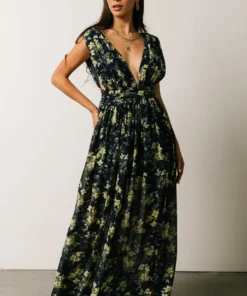 DD Flynn V-Neck Maxi Dress | Navy Floral Dresses