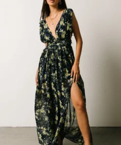 DD Flynn V-Neck Maxi Dress | Navy Floral Dresses