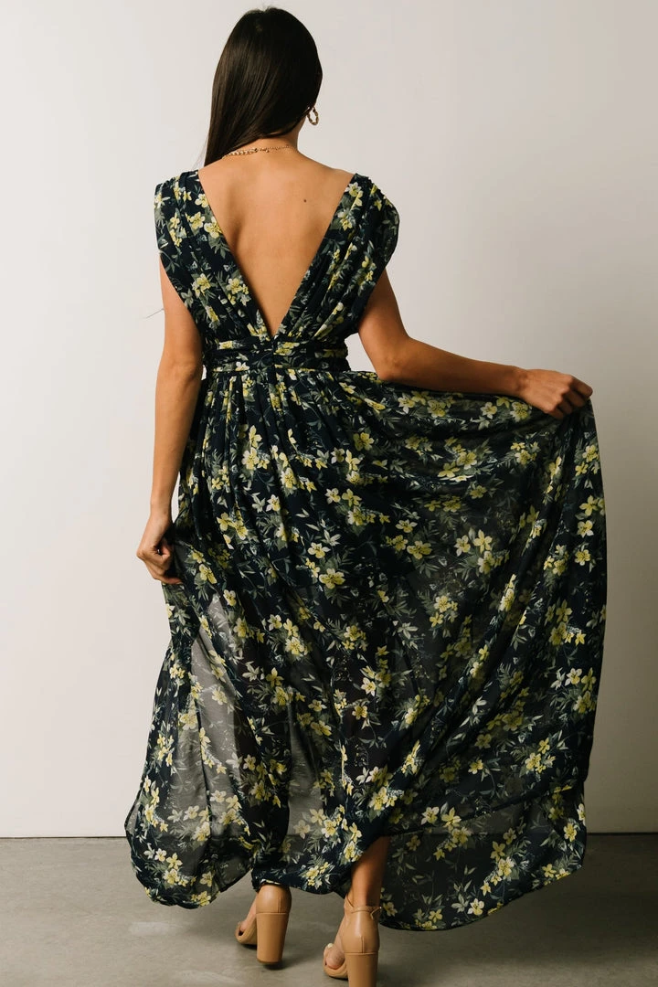 DD Flynn V-Neck Maxi Dress | Navy Floral Dresses 4 DD Flynn V-Neck Maxi Dress | Navy Floral Dresses