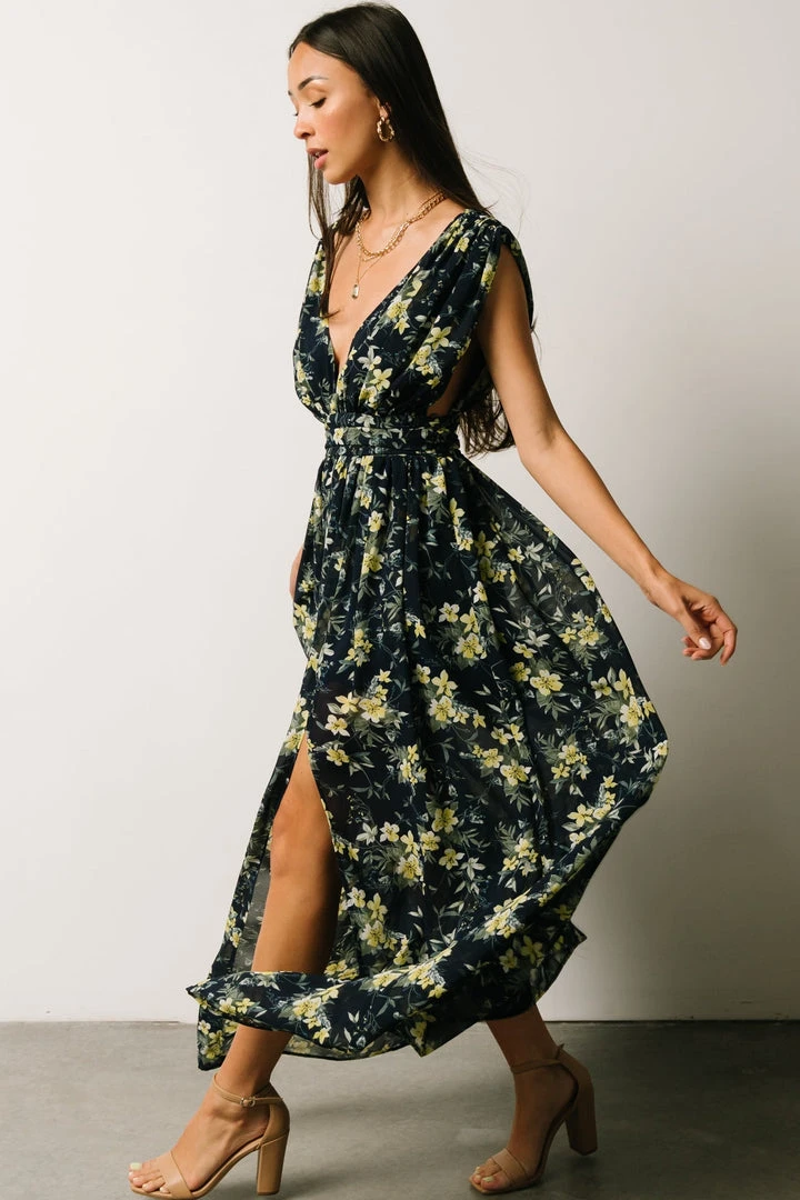 DD Flynn V-Neck Maxi Dress | Navy Floral Dresses 5 DD Flynn V-Neck Maxi Dress | Navy Floral Dresses