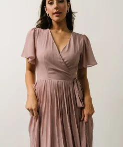 Soi Francine Pleated Wrap Maxi Dress | Dusty Rose
