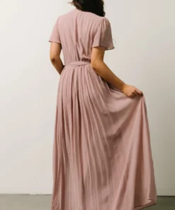 Soi Francine Pleated Wrap Maxi Dress | Dusty Rose
