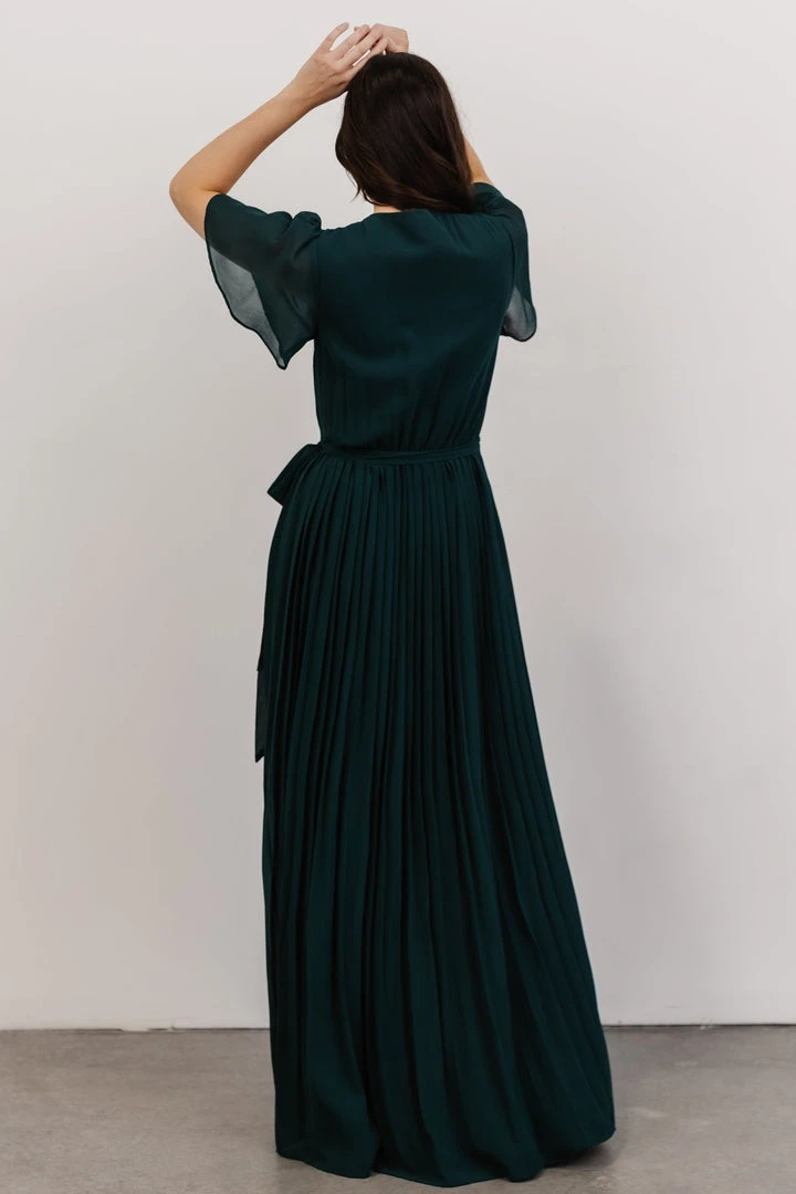 Soi Francine Pleated Wrap Maxi Dress | Emerald 3 Soi Francine Pleated Wrap Maxi Dress | Emerald
