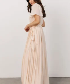 Soi Francine Pleated Wrap Maxi Dress | Light Peach Dresses