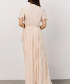 Soi Francine Pleated Wrap Maxi Dress | Light Peach Dresses