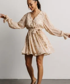 FT Shop All Frenchie Short Dress | Taupe Floral 15 FT Shop All Frenchie Short Dress | Taupe Floral