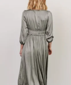 POL Gabriella Satin Midi Dress | Eucalyptus 10 POL Gabriella Satin Midi Dress | Eucalyptus
