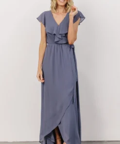 Soi Gaia Tulip Wrap Dress | Slate Blue 15 Soi Gaia Tulip Wrap Dress | Slate Blue