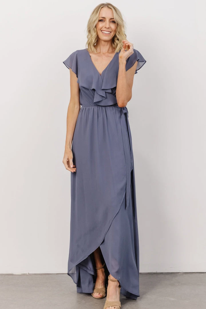 Soi Gaia Tulip Wrap Dress | Slate Blue 7 Soi Gaia Tulip Wrap Dress | Slate Blue