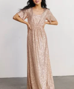 BB Custom Gatsby Sequin Gown | Rose Gold Dresses