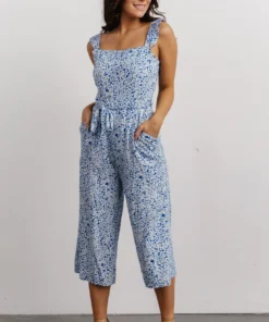 SL Gemma Jumpsuit | Blue + White Floral