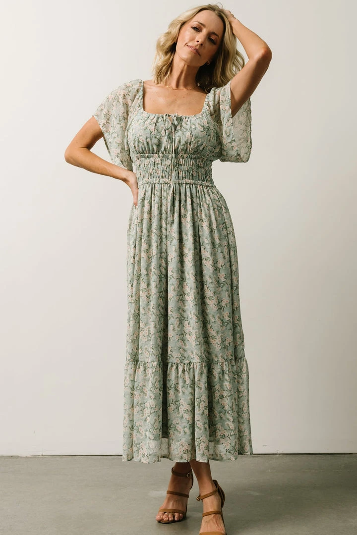 IL Gentry Midi Dress | Light Sage Floral 1 IL Gentry Midi Dress | Light Sage Floral