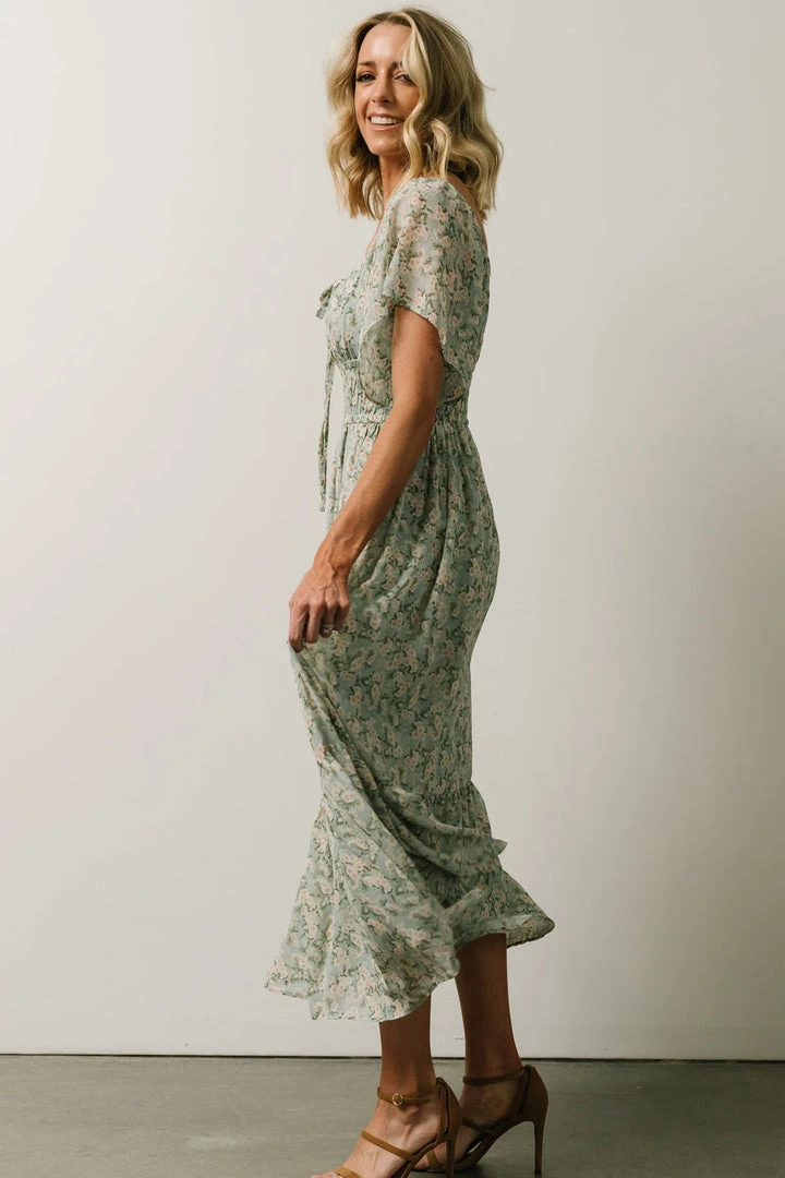 IL Gentry Midi Dress | Light Sage Floral 3 IL Gentry Midi Dress | Light Sage Floral