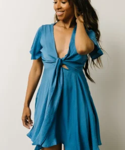 DD Dresses Gina Peek-a-Boo Mini Dress | French Blue 12 DD Dresses Gina Peek-a-Boo Mini Dress | French Blue