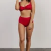 BJB Glamour High Waisted Bikini Bottom | Red