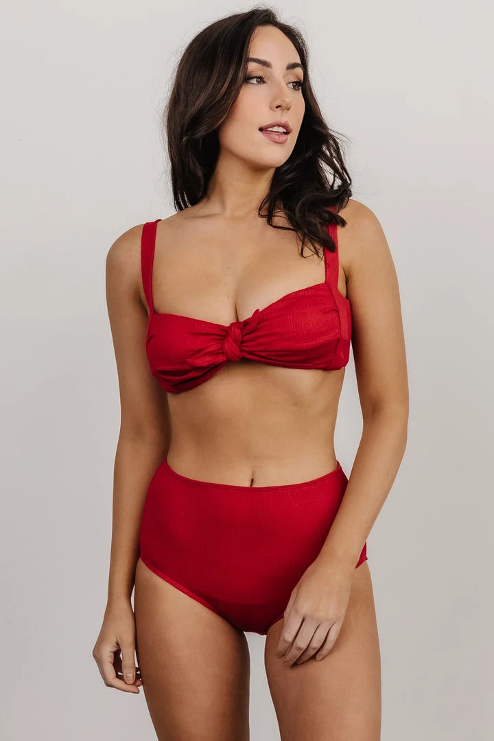 BJB Glamour High Waisted Bikini Bottom | Red 4 BJB Glamour High Waisted Bikini Bottom | Red