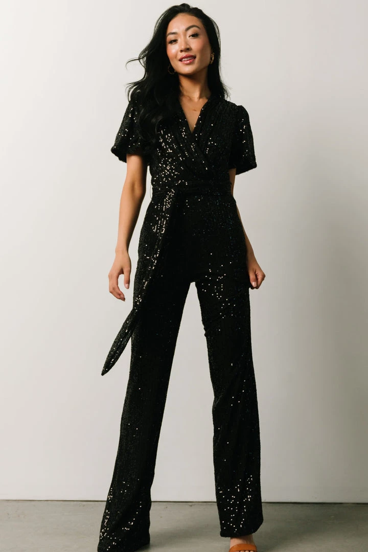 RR Shop By Style Glasgow Sequin Jumpsuit | Black 1 RR Shop By Style Glasgow Sequin Jumpsuit | Black