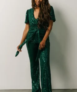 RR Glasgow Sequin Jumpsuit | Emerald 13 RR Glasgow Sequin Jumpsuit | Emerald