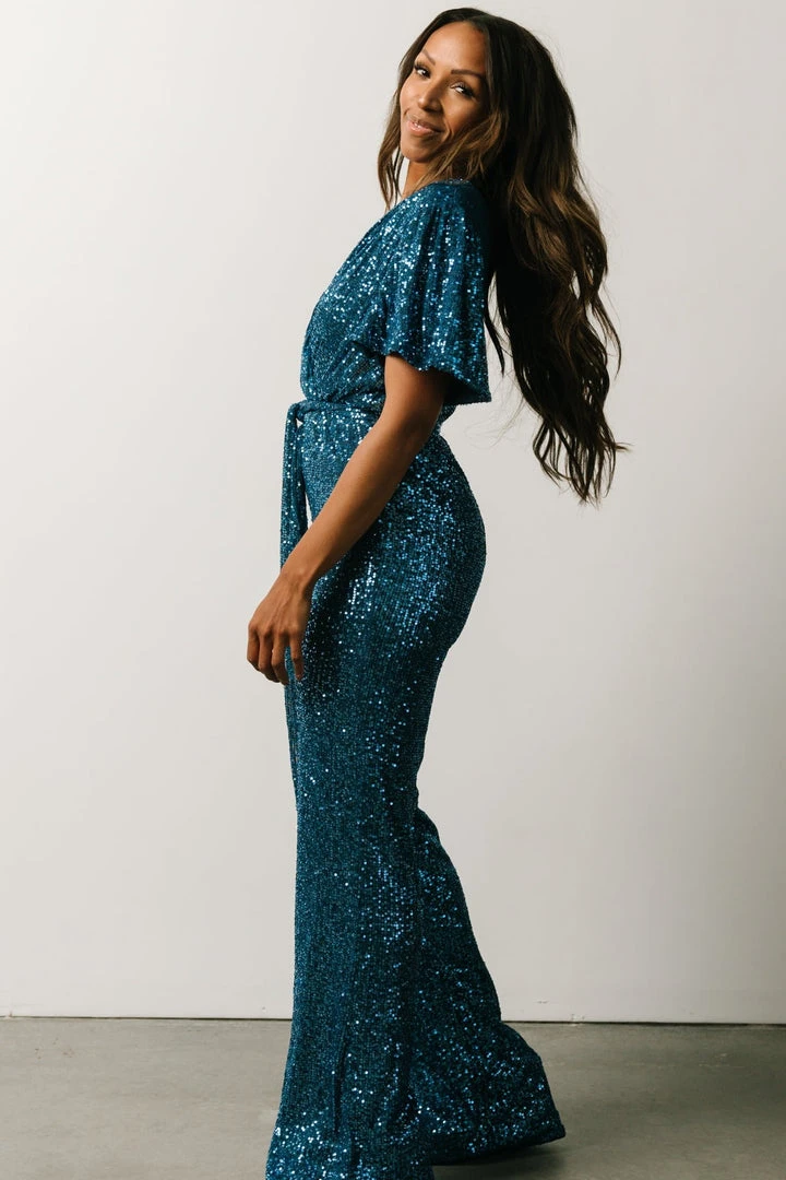 RR Shop By Style Glasgow Sequin Jumpsuit | French Blue 2 RR Shop By Style Glasgow Sequin Jumpsuit | French Blue