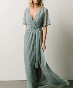 BB Custom Dresses Grace Sparkle Gown | Dusty Blue