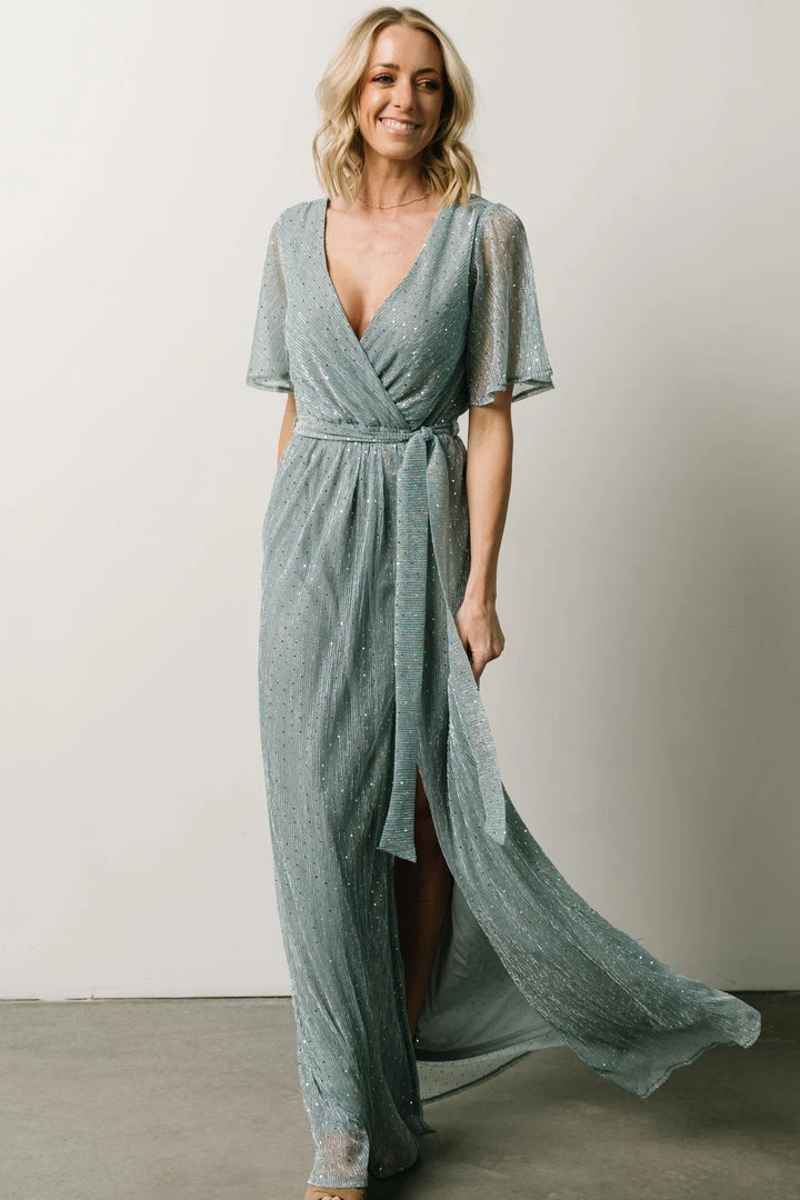 BB Custom Dresses Grace Sparkle Gown | Dusty Blue 1 BB Custom Dresses Grace Sparkle Gown | Dusty Blue