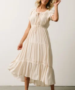 IL Greer Pintucked Midi Dress | Cream