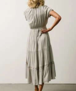 IL Greer Pintucked Midi Dress | Slate Gray Dresses