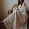 BB Custom Guinevere Lace Maxi Dress | Off White Dresses
